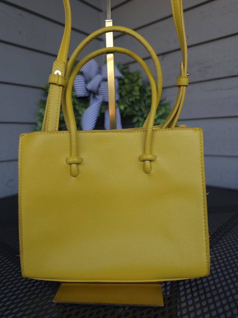 Anthropologie Yellow Leather Mini Tote